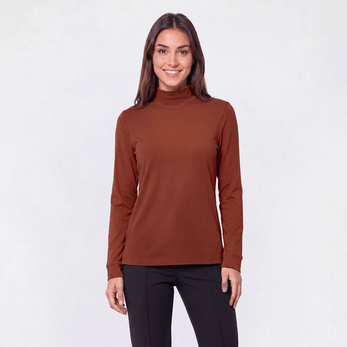 Petite Hasting & Smith Long Sleeve Solid Mock Neck Tee alternate view